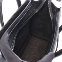 [Used] CELINE Luggage Nano Shopper 2-Way Handbag, Black Leather, Women's, Used A