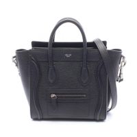 [Used] CELINE Luggage Nano Shopper 2-Way Handbag, Black Leather, Women's, Used A