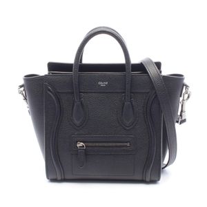 [Used] CELINE Luggage Nano Shopper 2-Way Handbag, Black Leather, Women's, Used A