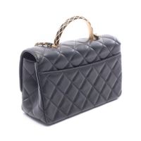 [Pre-owned] Chanel CHANEL Shoulder Bag top Handle Matelassé 2WAY Black Lambskin (Sheepskin) top Handle Matelassé 2WAY Chain Shoulder Bag