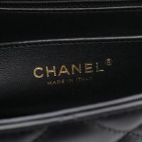 [Pre-owned] Chanel CHANEL Shoulder Bag top Handle Matelassé 2WAY Black Lambskin (Sheepskin) top Handle Matelassé 2WAY Chain Shoulder Bag