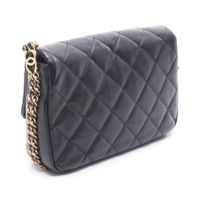 [Used] Chanel Matelasse Shoulder Bag, Black Caviar Skin (Grained Calf), Mini Matelasse Chain Shoulder Bag, Women's, Used A