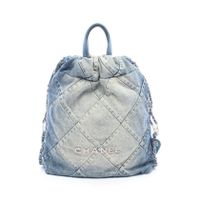 [Used] Chanel CHANEL Backpack Rucksack Chanel 22 AS3859 Blue Denim CHANEL22 Chain Backpack Women's Used A
