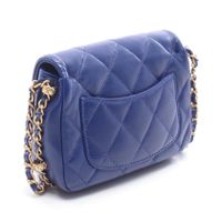 [Used] Chanel CHANEL Shoulder Bag Matelassé Mini Blue Lambskin (Sheepskin) Mini Matelassé Chain Shoulder Women's Used A