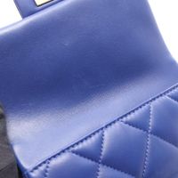 [Used] Chanel CHANEL Shoulder Bag Matelassé Mini Blue Lambskin (Sheepskin) Mini Matelassé Chain Shoulder Women's Used A