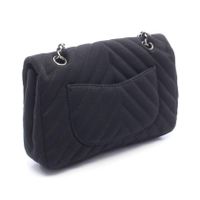 [Used] Chanel CHANEL Shoulder Bag Chevron V-stitch Black Fabric Chevron V-stitch Chain Shoulder Women's Used A
