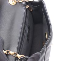 [Pre-owned] Chanel Matelassé Small Flap Shoulder Bag, Black Lambskin (Sheepskin Leather), with Jewel Chain Shoulder Strap
