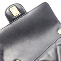 [Pre-owned] Chanel Matelassé Small Flap Shoulder Bag, Black Lambskin (Sheepskin Leather), with Jewel Chain Shoulder Strap