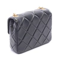 [Pre-owned] Chanel Matelassé Small Flap Shoulder Bag, Black Lambskin (Sheepskin Leather), with Jewel Chain Shoulder Strap