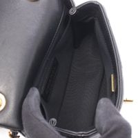 [Pre-owned] Chanel CHANEL Shoulder Bag Mini Matelassé top Handle Black Lambskin (Sheepskin) Mini Matelassé Chain Shoulder Bag for Women