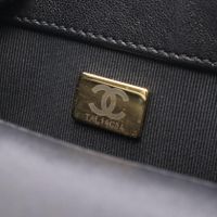 [Pre-owned] Chanel CHANEL Shoulder Bag Mini Matelassé top Handle Black Lambskin (Sheepskin) Mini Matelassé Chain Shoulder Bag for Women