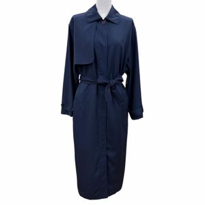Unused ☆ HERMES 5H0284DE Clou de Selle Trench Coat, 100% Cotton, Sellier Buttons, Belted, Navy, FR 36, Made in France, Authentic, Women's, Hanger Included