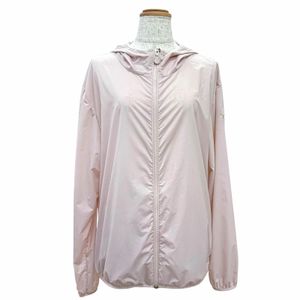 Unused item △ MONCLER FEGEO 2023 model, logo patch, hooded, zip-up windbreaker nylon jacket, light pink, size 2, authentic, women's.