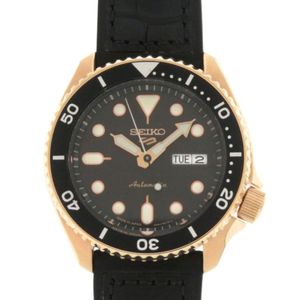 近全新 SEIKO 5 Sports SBSA028 4R36-07G0 SS 压纹皮革 橡胶 黑色 机械腕表 黑盘 1756【二手】SEIKO
