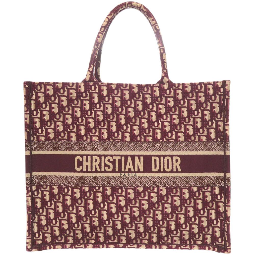 Excellent condition Christian Dior Book Tote Large Oblique Canvas Bordeaux Tote Bag 1737 [Pre-owned] Christian Dior