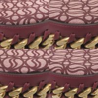 Like New Stella McCartney Medium Flap Shoulder Bag 7B0006WP0064 2-Way Canvas/Leather Bordeaux Handbag 0129 [Used] Stella McCartney