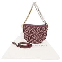 Like New Stella McCartney Medium Flap Shoulder Bag 7B0006WP0064 2-Way Canvas/Leather Bordeaux Handbag 0129 [Used] Stella McCartney