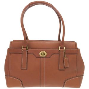 精美美品 COACH 标志 11048 真皮棕色手提包 托特包 棕色 0993【二手】COACH