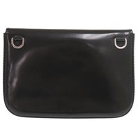 新品同様 プラダ ロゴ ブラッシュドレザー ブラック ショルダーバッグ 黒 1533【中古】PRADA