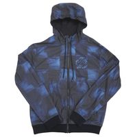 ルイ ヴィトン ダミエ ジップアップ レーヨン サイズS ブルー ブラック ブルゾン ジャケット アウター LV 0246【中古】LOUIS VUITTON メンズ