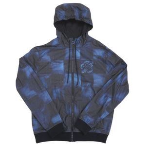 LOUIS VUITTON Damier Zip-Up Rayon Size S Blue Black 夹克 外套 LV 0246【二手】LOUIS VUITTON 男士