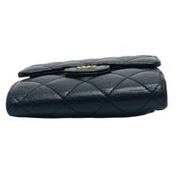 CHANEL 3211**** Matelassé Coco Mark Tri-fold Wallet