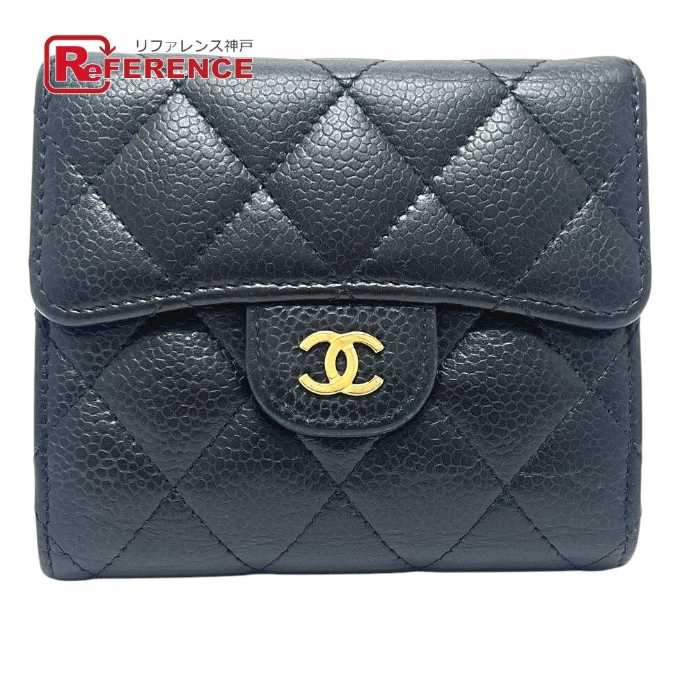 CHANEL 3211**** Matelassé Coco Mark Tri-fold Wallet