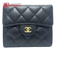CHANEL 3211**** Matelassé Coco Mark Tri-fold Wallet