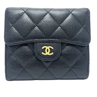 CHANEL 3211**** Matelassé Coco Mark Tri-fold Wallet