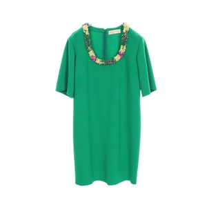 [Used] Emilio Pucci Dress, Beaded, Deep U-neck, 61RI06, Wool Dress, Women's, Used A