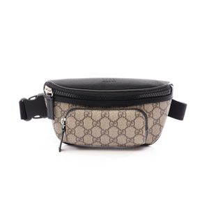 【二手】Gucci GUCCI 腰包/斜背包 GG Supreme 腰包 779877 米色/ブラウン/黑色 PVC塗層帆布皮革 GG Supreme 小號腰包
