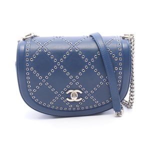 [중고] Chanel 샤넬 숄더백 마틀라세 코코 아일렛 라운드 미니 A69993 블루 레더 마틀라세 코코 아일렛 라운드 미니 체인 숄더백