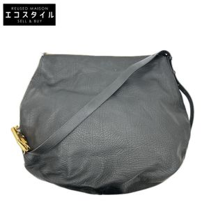 バーバリー 美品 Knight Bag Large グレイニーカーフレザー ナイトバッグ ラージ 【中古】