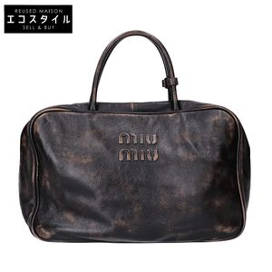 ミュウミュウ 美品 5BB117 ヴィンテージ風 ボー ナッパレザー 【中古】