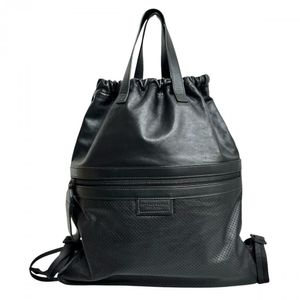 BOTTEGA VENETA Perforated Backpack, Leather, Black, Unisex [Used]