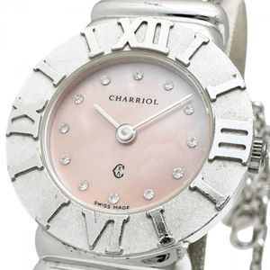 CHARRIOL Saint-Tropez 6009908 腕錶，925純銀/不鏽鋼，石英機芯，粉紅珍珠母貝錶盤/銀色錶帶，女款 [二手]