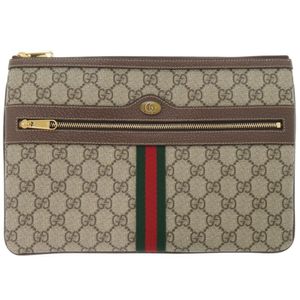 近全新 Gucci 古驰 Sherry Line 517551 GG Supreme 米色 手拿包/晚宴包 0022【二手】GUCCI 男士
