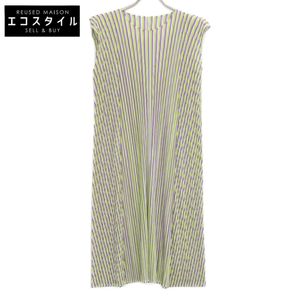 PLEATS PLEASE ISSEY MIYAKE PP31JT691 CROSSROAD 스트라이프 슬리브리스 원피스 3 [중고]