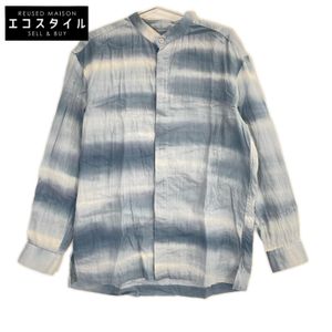 ISSEY MIYAKE MEN 15SS 블루×화이트 ME51FJ084 밴드 칼라 타이다이 염색 셔츠 3【중고】