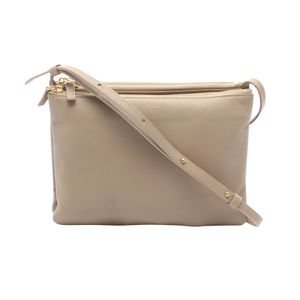 [สินค้ามือสอง] เซลีน CELINE กระเป๋าสะพายไหล่ TRIO LARGE 171453 สีเทาอมเบจ หนัง สำหรับสตรี สภาพ B