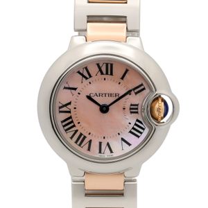 [중고] Cartier 까르띠에 손목시계 발롱블루 SM W6920034 핑크 쉘 K18PG(핑크 골드) 스테인리스 스틸 발롱블루 SM 여성용 Used A