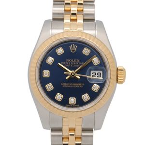 [중고] ROLEX 손목시계 데이트저스트 10P 다이아 랜덤 번호 179173G BL/NP K18(옐로우 골드) 스테인리스 스틸 데이트저스트 10P 다이아 랜덤 번호