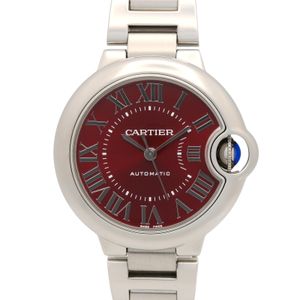 【中古】 カルティエ CARTIER 腕時計 バロンブルー 33mm WSBB0052 レッド ステンレススチール バロンブルー 33mm レディース Used A