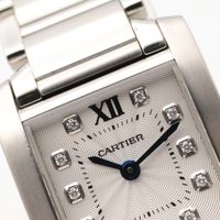 【중고】 Cartier CARTIER 손목시계 탱크 프랑세즈 SM 11P 다이아 WE110006 실버 스테인리스 스틸 다이아몬드 탱크 프랑세즈 SM 11P 다이아 여성용