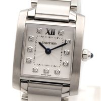 【중고】 Cartier CARTIER 손목시계 탱크 프랑세즈 SM 11P 다이아 WE110006 실버 스테인리스 스틸 다이아몬드 탱크 프랑세즈 SM 11P 다이아 여성용