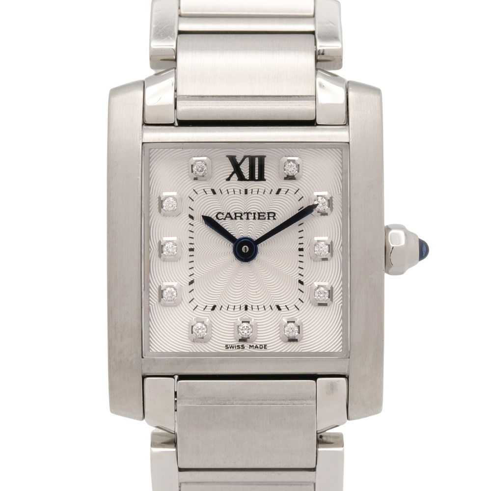 【중고】 Cartier CARTIER 손목시계 탱크 프랑세즈 SM 11P 다이아 WE110006 실버 스테인리스 스틸 다이아몬드 탱크 프랑세즈 SM 11P 다이아 여성용