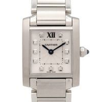 【중고】 Cartier CARTIER 손목시계 탱크 프랑세즈 SM 11P 다이아 WE110006 실버 스테인리스 스틸 다이아몬드 탱크 프랑세즈 SM 11P 다이아 여성용