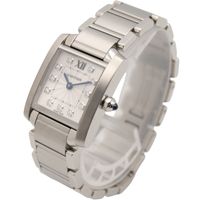 【중고】 Cartier CARTIER 손목시계 탱크 프랑세즈 SM 11P 다이아 WE110006 실버 스테인리스 스틸 다이아몬드 탱크 프랑세즈 SM 11P 다이아 여성용