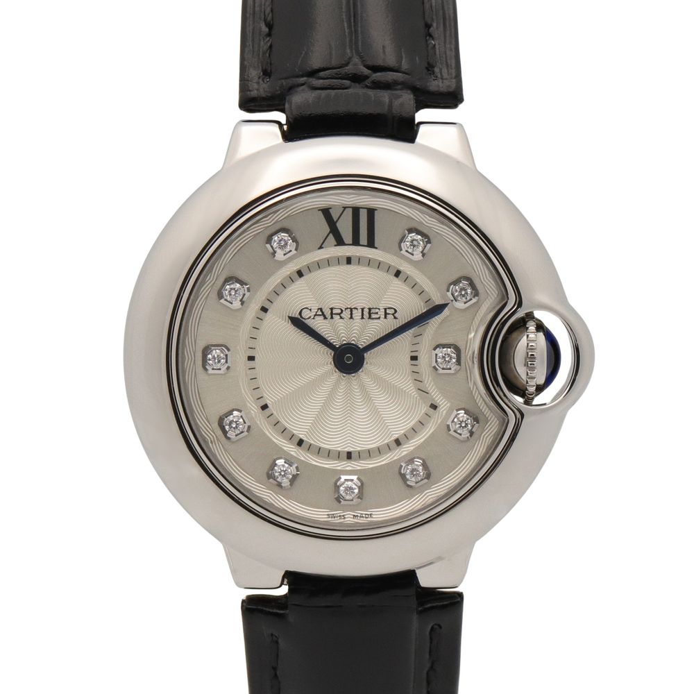 [중고] Cartier 발롱블루 SM 11P 다이아 W4BB0008 실버 스테인리스 스틸 다이아몬드 여성용 손목시계(기타) Used A