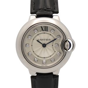 [중고] Cartier 발롱블루 SM 11P 다이아 W4BB0008 실버 스테인리스 스틸 다이아몬드 여성용 손목시계(기타) Used A